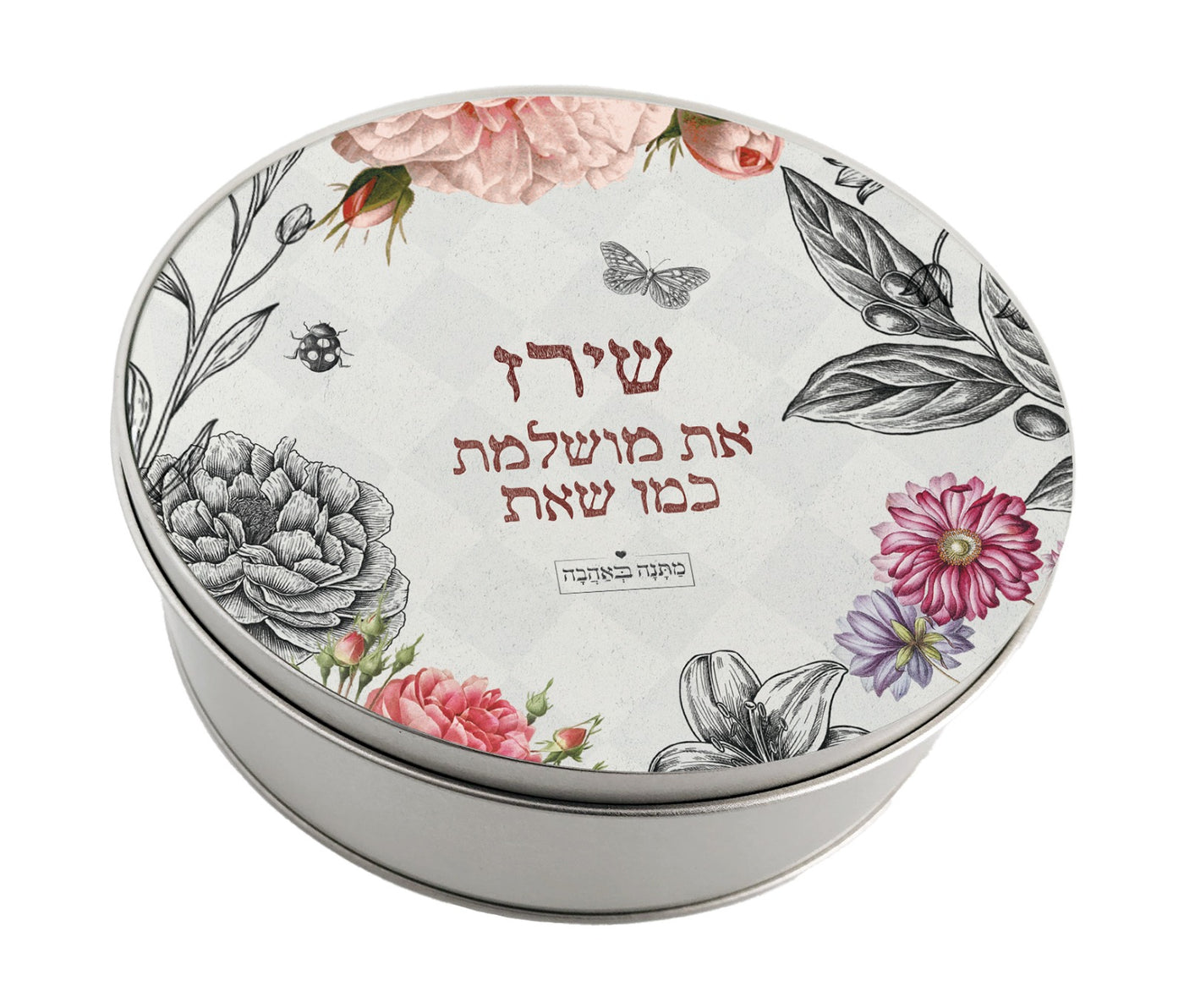 קופסת מתכת עיגול- דגם וינטאג'